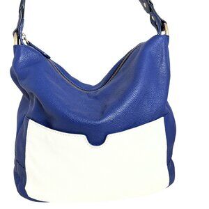 OrYANY Adele Hobo Bag Blue & White Leather Shoulder Purse